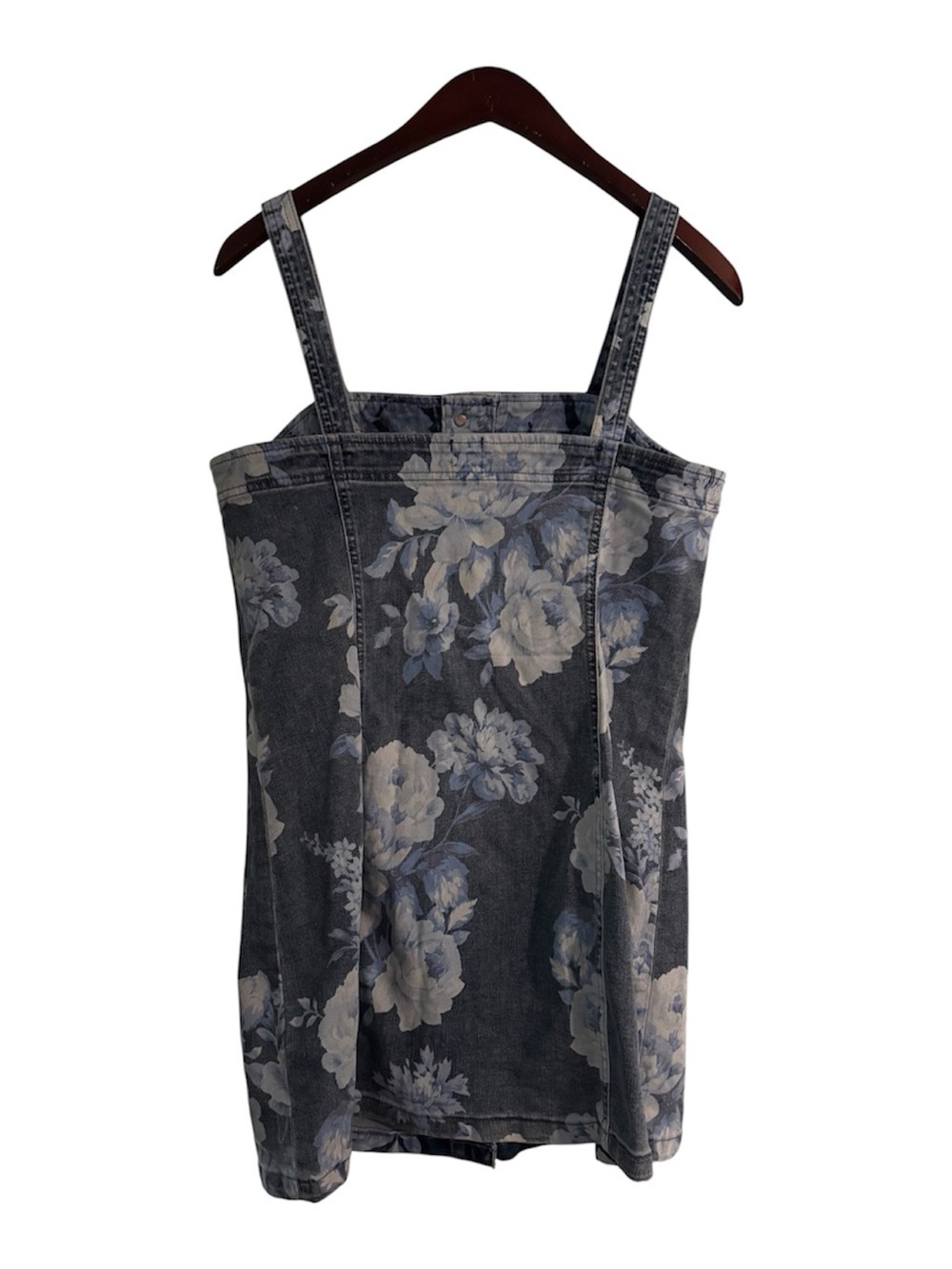GAP Blue Floral Denim Button-Front Mini Dress | vintage-style botanical NWT - Picture 4 of 9